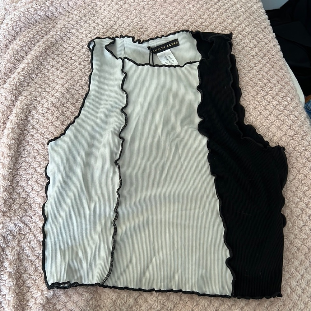 NWT Brooklyn Karma Black and White Tank Top